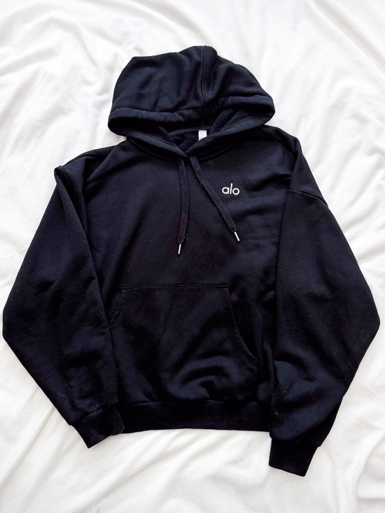 ALO Yoga Tops - Alo Accolade Hoodie Sweatshirt - Black - Small